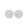 Elegant Silver Round CZ Halo Stud Earrings