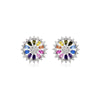 Radiant Multicoloured Zirconia Round Stud Earrings