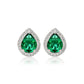 Emerald Green Teardrop 925 Silver Pendant & Earring Set