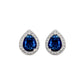 Blue Gemstone Tear Drop Silver Pendant and Earring Set