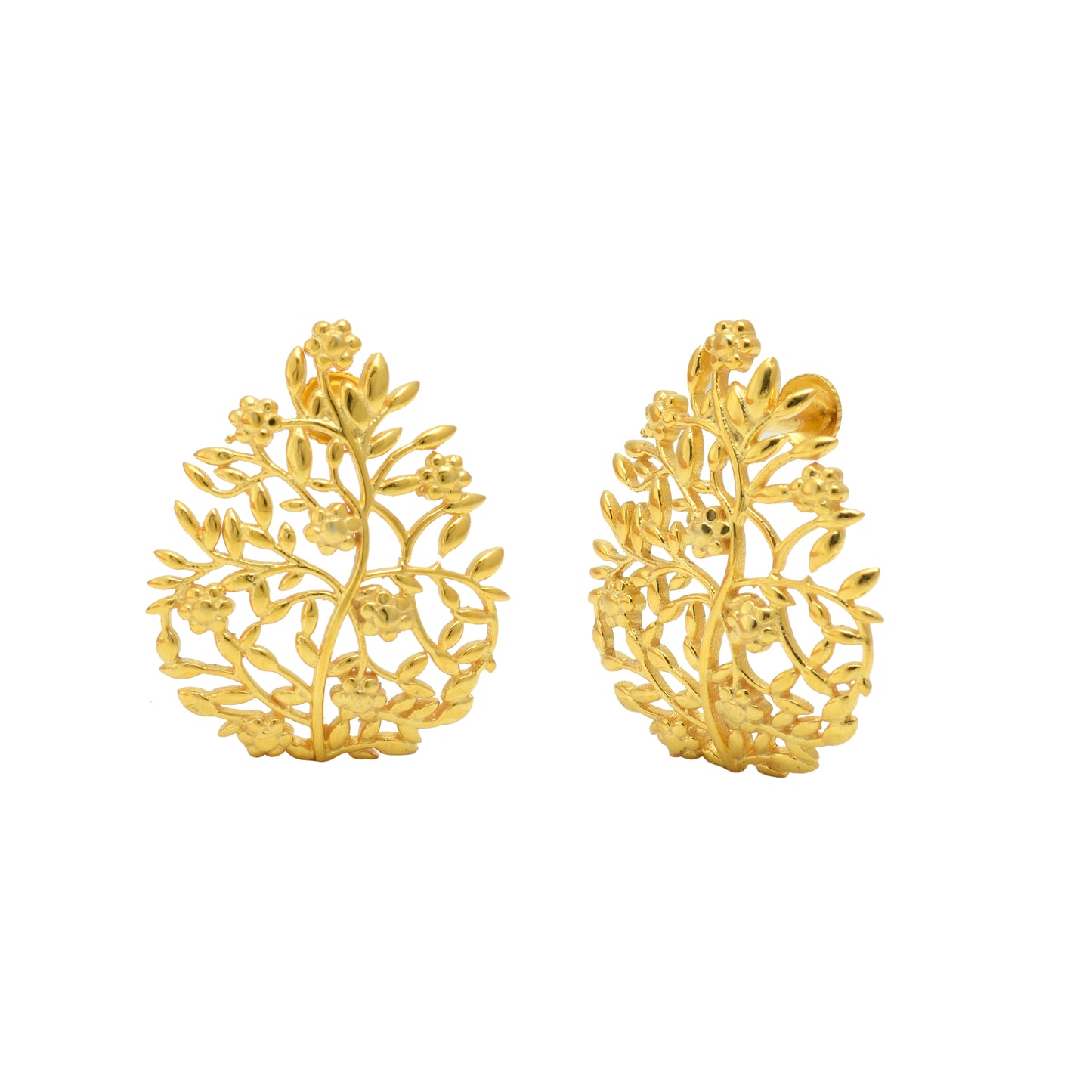 Gold Floral Vine Necklace and Earring Set