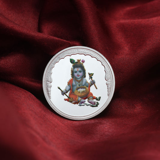 Bal Krishna Ji Printed 925 Silver Coin