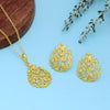 Gold Floral Vine Necklace and Earring Set