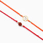 rudraksh & om silver rakhi 
