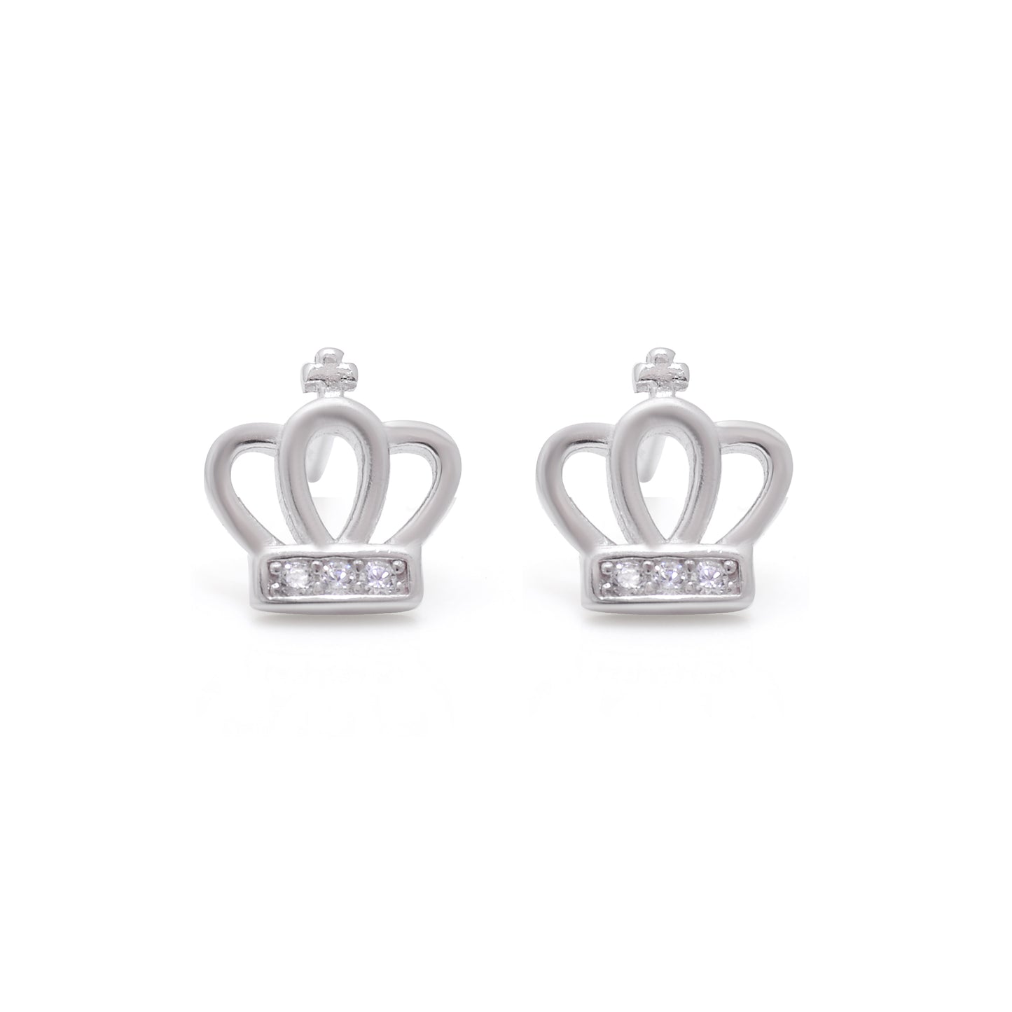 Royal Crown Silver Stud Earring