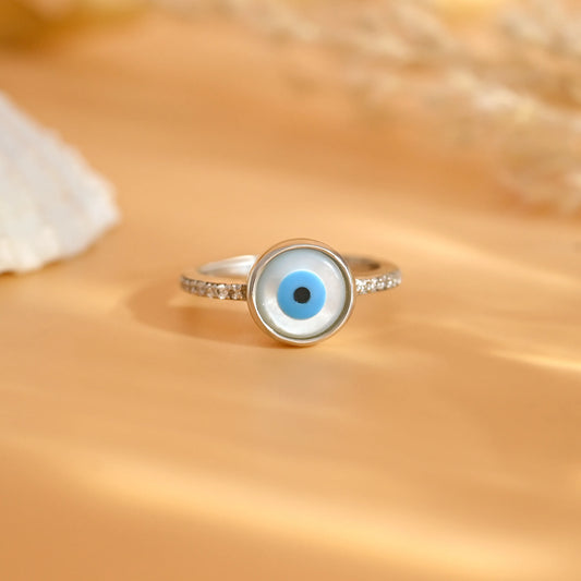 Elegant Silver Evil Eye Ring