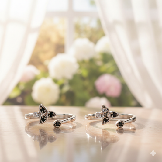 925 Silver Toe-rings| Elegant Zircon Silver Toe-rings