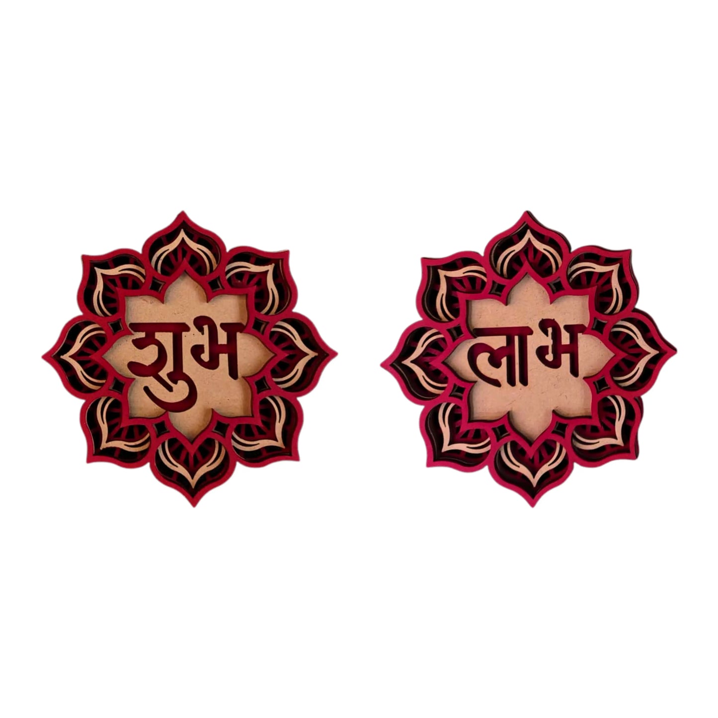 KYAT 5-10g 999 Silver Floral Laxmi Ganesh Coin with Wooden Shubh Labh Combo