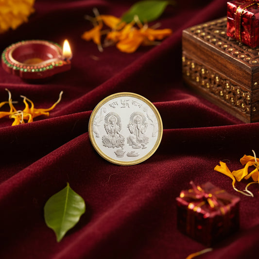 KYAT 5g 999 Double-Toned Silver Laxmi Ganesh Coin
