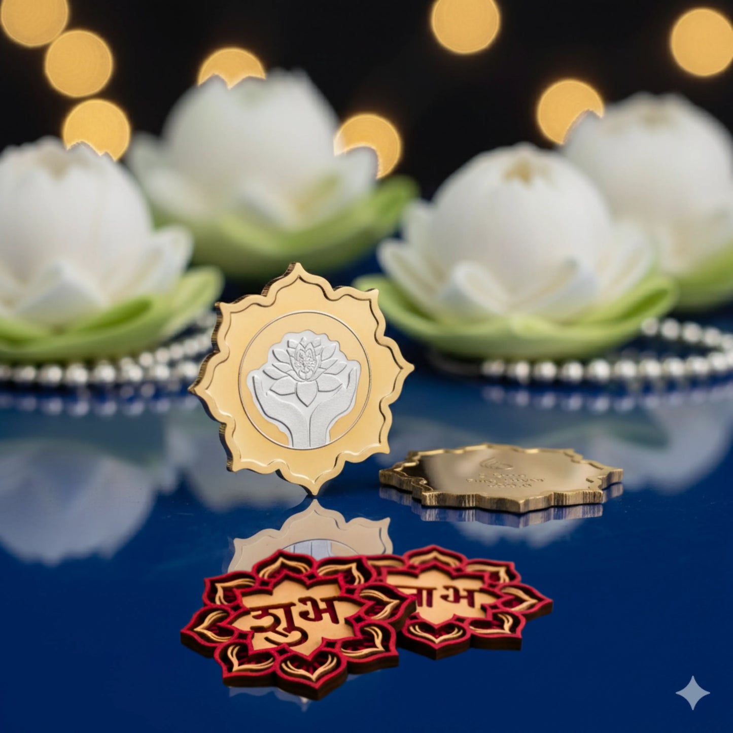 KYAT 5g 999 Pure Silver Gold-Toned Lotus Coin