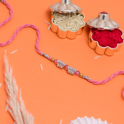 Small Lotus Moti Rakhi
