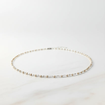 KYAT Silver Faceted Bead Tulsi Mala