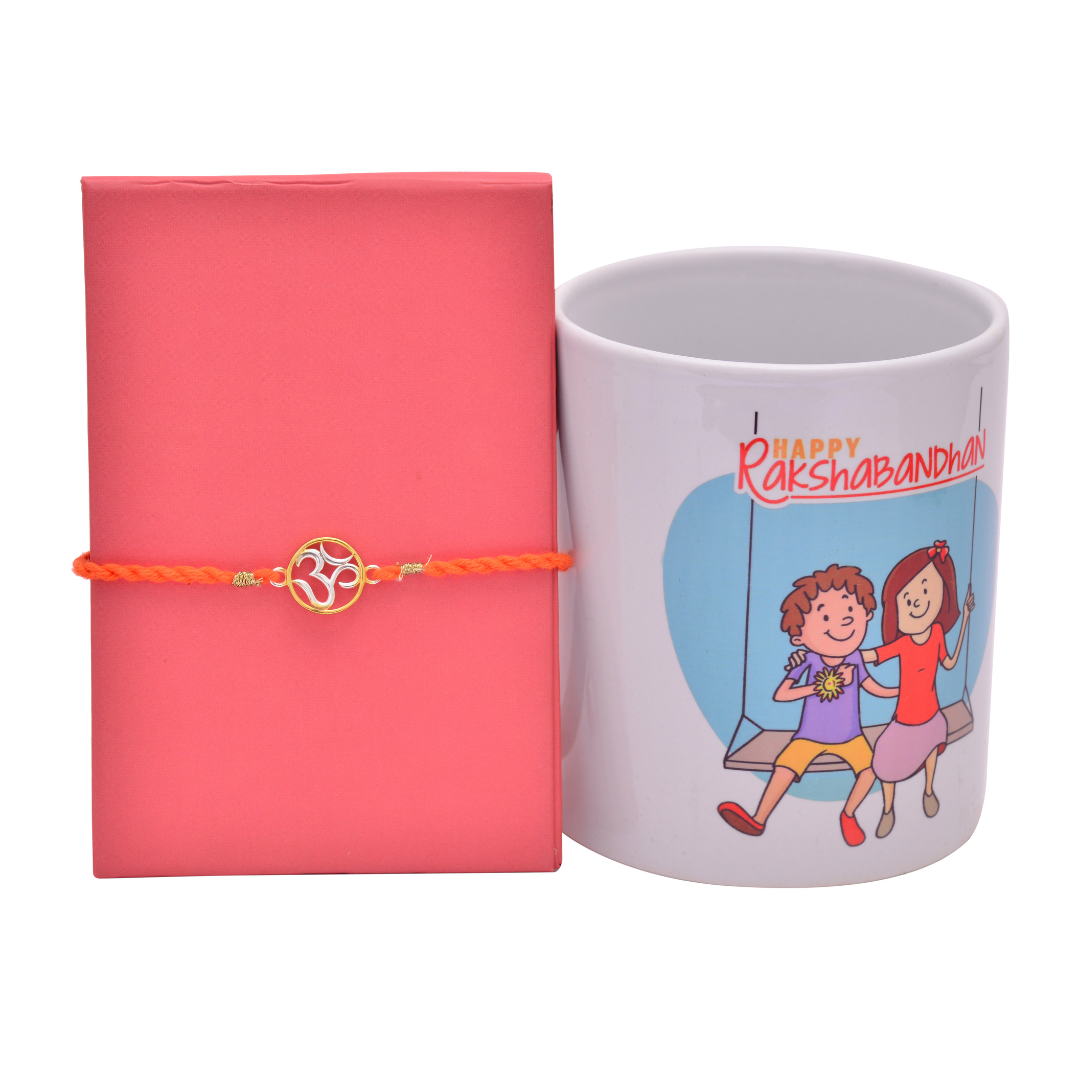 om silver rakhi