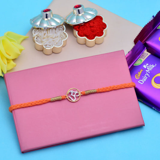 om symbol silver rakhi online