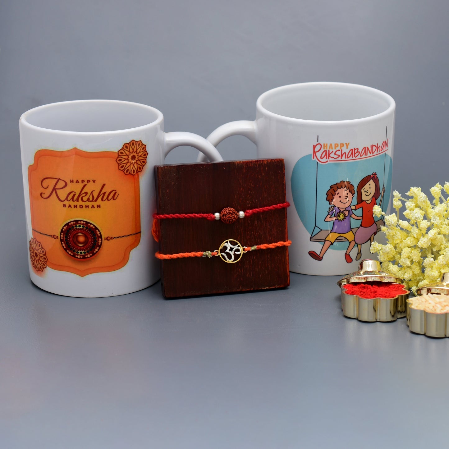 rudraksh and om symbol rakhi colllection