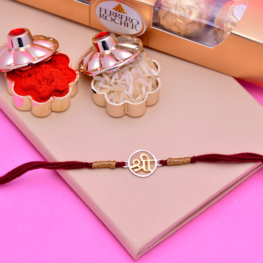 silver shree rakhi