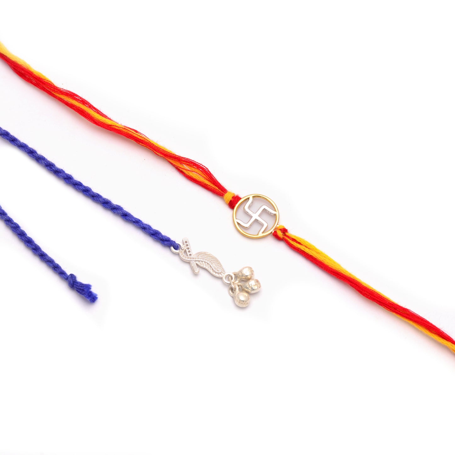 silver swastik rakhi  online