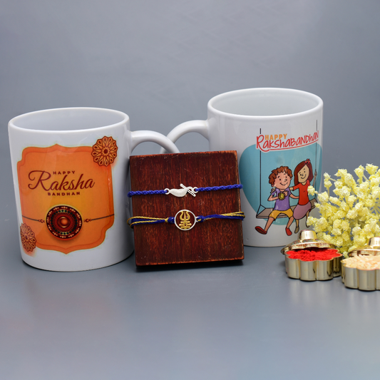 traditional silver rakhi set